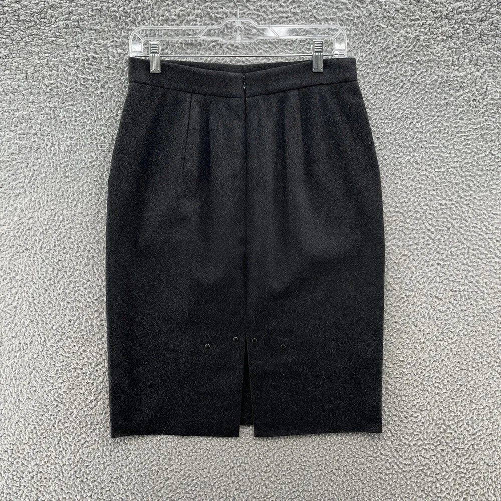 Per Se Skirt Womens 4 Gray Felt Wool Cashmere‎ Straight Pencil Retro Wiggle
